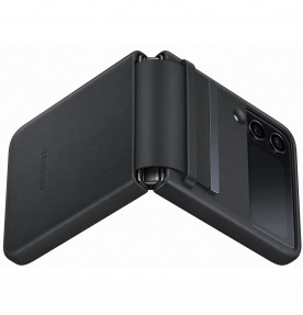 Husa Leather Cover pentru Samsung Galaxy Z Flip4, Black