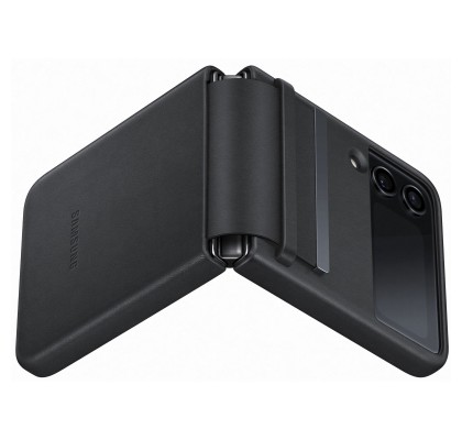 Husa Leather Cover pentru Samsung Galaxy Z Flip4, Black