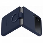Husa Silicone Cover with ring pentru Samsung Galaxy Z Flip4, Navy