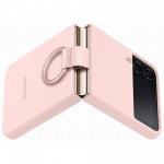 Husa Silicone Cover with ring pentru Samsung Galaxy Z Flip4, Pink