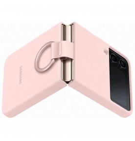 Husa Silicone Cover with ring pentru Samsung Galaxy Z Flip4, Pink