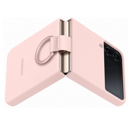 Husa Silicone Cover with ring pentru Samsung Galaxy Z Flip4, Pink
