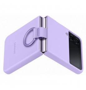 Husa Silicone Cover with ring pentru Samsung Galaxy Z Flip4, Purple