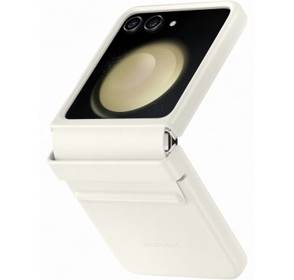 Husa Flap Eco-Leather Case pentru Samsung Galaxy Z Flip5, Cream