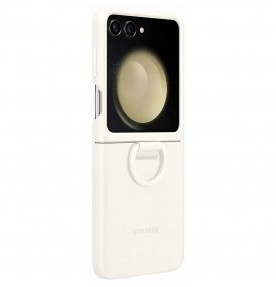 Husa Silicone Cover with ring pentru Samsung Galaxy Z Flip5, Cream