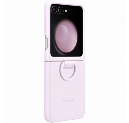 Husa Silicone Cover with ring pentru Samsung Galaxy Z Flip5, Lavender