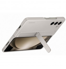 Husa Standing Cover cu Strap pentru Samsung Galaxy Z Fold5, Sand