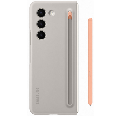 Husa Slim Cover cu S-Pen pentru Samsung Galaxy Z Fold5, Sand