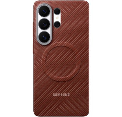 Husa pentru Galaxy S26 Ultra, Carbon Magnet Case, Coral Red