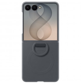 Husa pentru Galaxy Z Flip8, Silicone Ring Magnet Case, Black