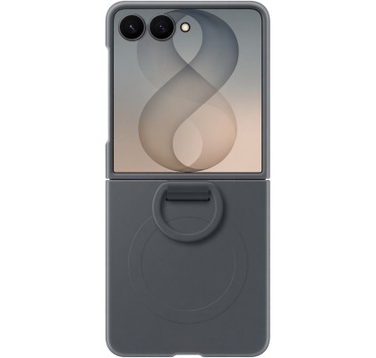 Husa pentru Galaxy Z Flip8, Silicone Ring Magnet Case, Black