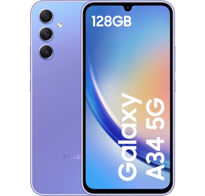 Samsung Galaxy A34, 5G, 128GB, 6GB RAM, Dual SIM, Light Violet
