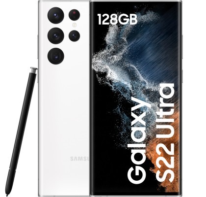 Samsung Galaxy S22 Ultra 5G, 128GB, 8GB RAM, Dual SIM, Phantom White