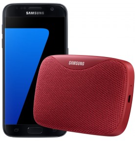 Pachet PROMO Samsung: Galaxy S7, 32GB, 4G, Black + Level Box Slim, Red