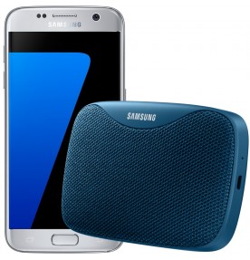 Pachet PROMO Samsung: Galaxy S7, 32GB, 4G, Silver + Level Box Slim, Blue