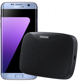 Pachet PROMO Samsung: Galaxy S7 Edge, 32GB, Blue + Level Box Slim, Black