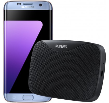 Pachet PROMO Samsung: Galaxy S7 Edge, 32GB, Blue + Level Box Slim, Black