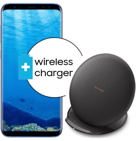 Pachet PROMO Samsung: Galaxy S8 Plus, 64GB, Blue + Convertible Wireless Charger