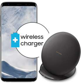 Pachet PROMO Samsung: Galaxy S8 Plus, 64GB, Silver + Convertible Wireless Charger