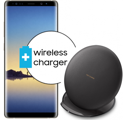 Pachet PROMO Samsung: Galaxy Note 8, 64GB, Gold + Convertible Wireless Charger